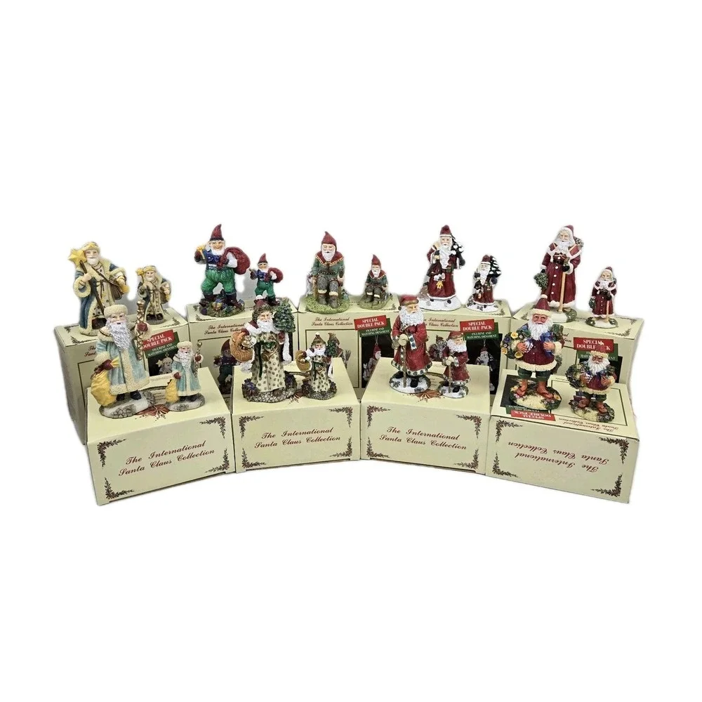 9 International Santa Claus Collection Special Double Pack Figurines & Ornaments